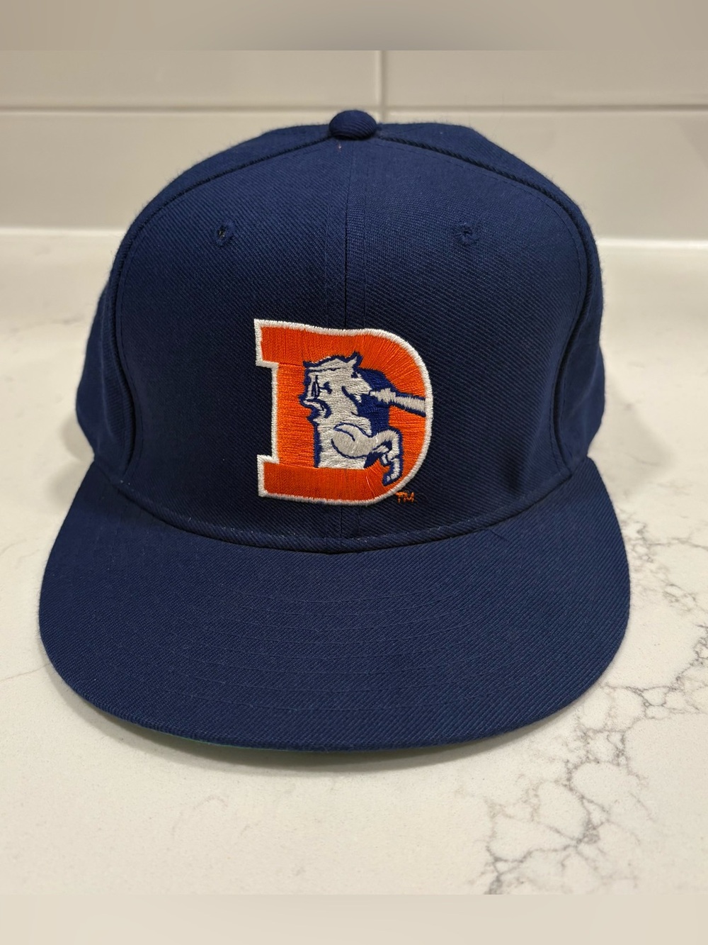 Vintage 90s Denver Broncos New Era Acrylic Wool Hat Pro Model Fitted 7 1/8